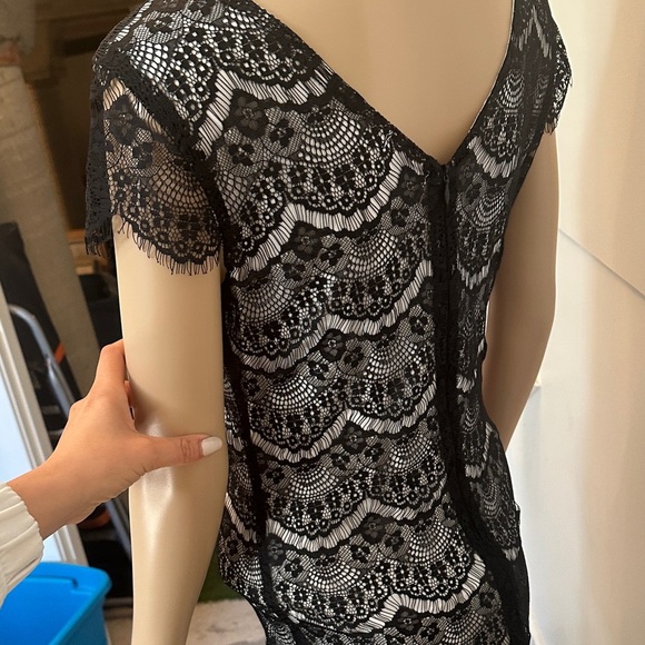 Chic Black Lace Mini Dress - Picture 7 of 7